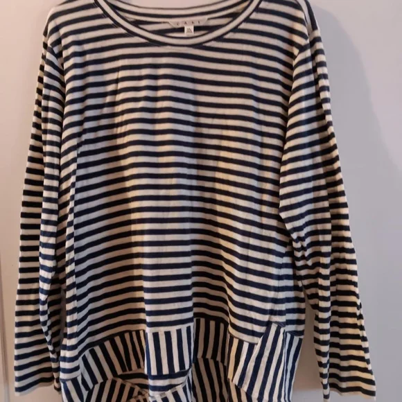 Womens cabi navy blue white stripes shirt xlarge - Picture 1 of 1